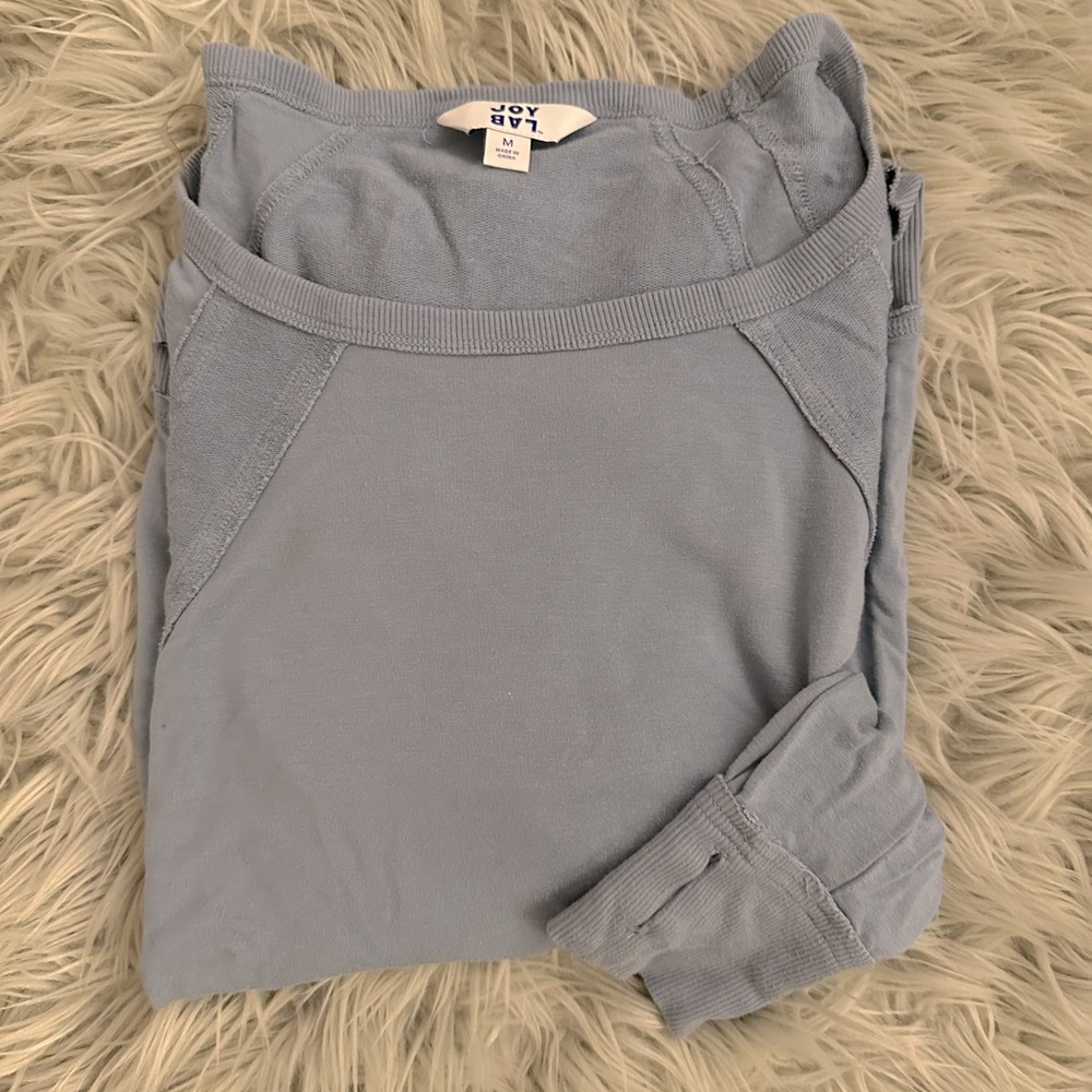 Joy Lab blue curved hem sweatshirt